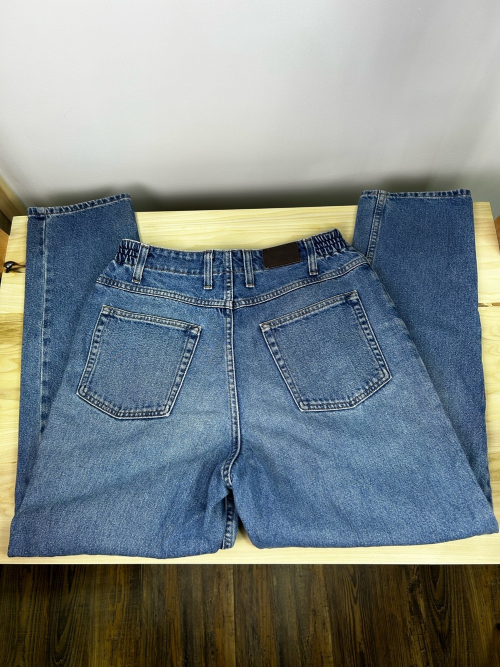 L.L. Bean Double L Comfort Waist Women's Straight-Leg Jeans in Blue Denim